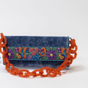 Velvet clutch - Light Blue