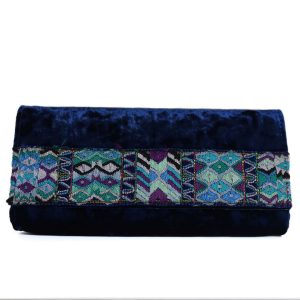 Velvet clutch - Blue