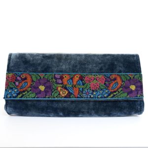 Velvet clutch - Light Blue