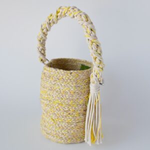 Braided Maguey Bucket Bag - yellow
