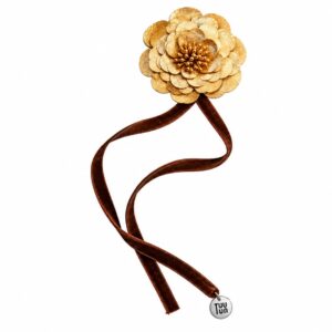 FLORECER Flower Corsage - gold