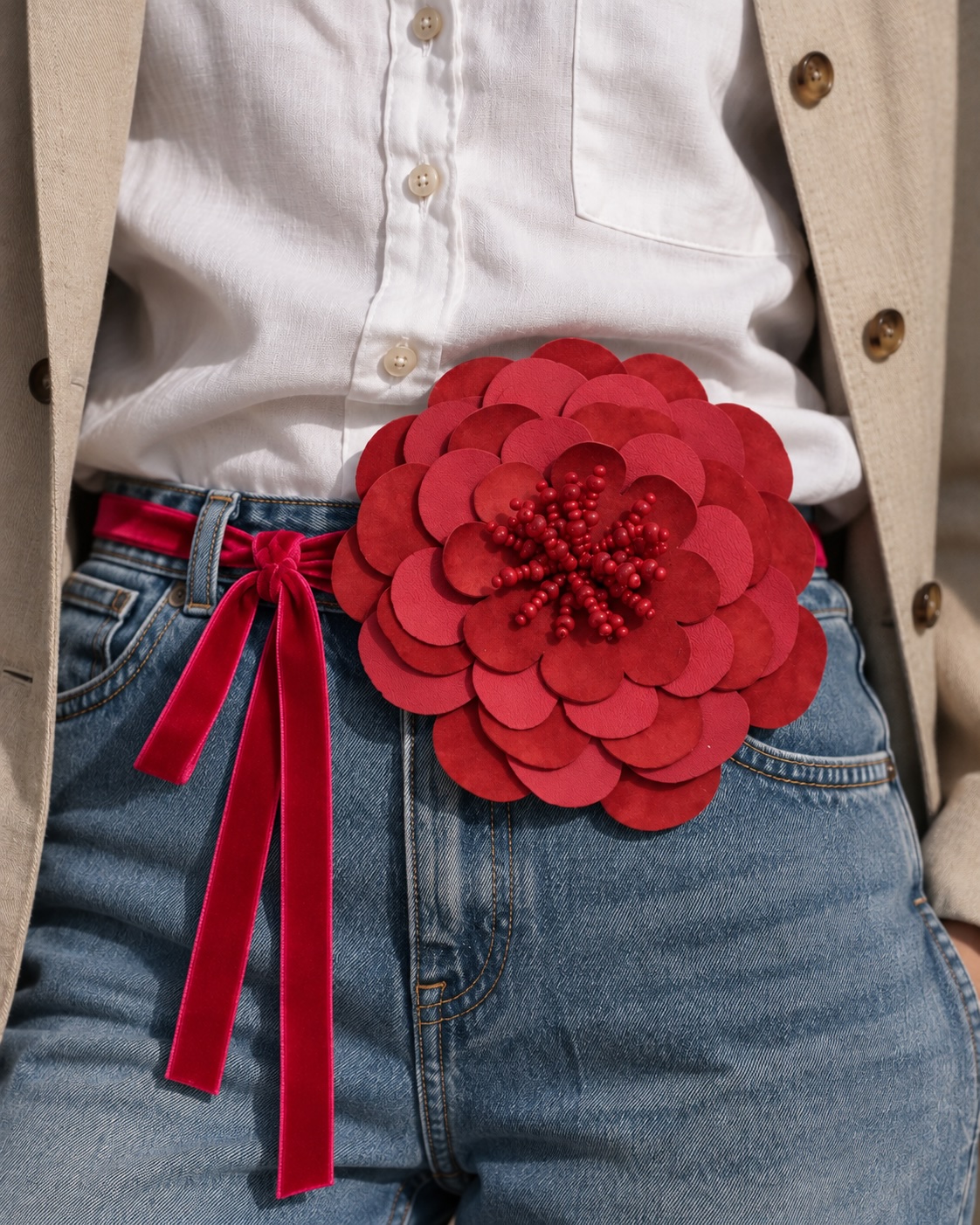 Florecer Convertible Flower Belt & Brooch - Image 1